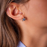 Istanbul Boucle d'Oreille - Saphir Bleu - Diamants