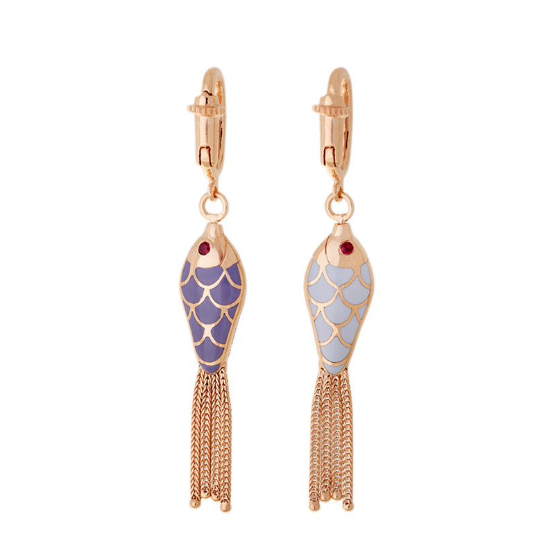Fish For Love Charm - Lilas Clair & Foncé - Rubis