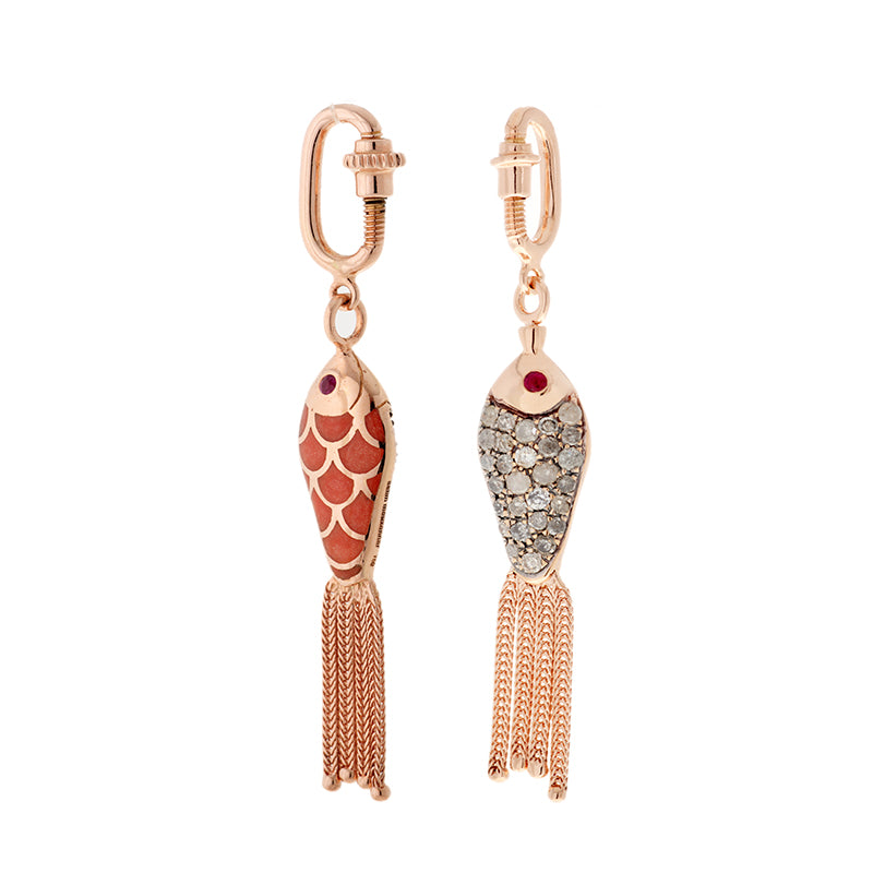 Fish For Love Charm Orange- Diamants