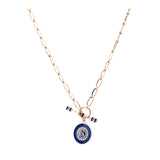 Kastak Collier - Oeil Bleu Marine - Saphir Bleu- Diamants