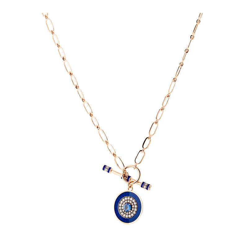 Kastak Collier - Oeil Bleu Marine - Saphir Bleu- Diamants