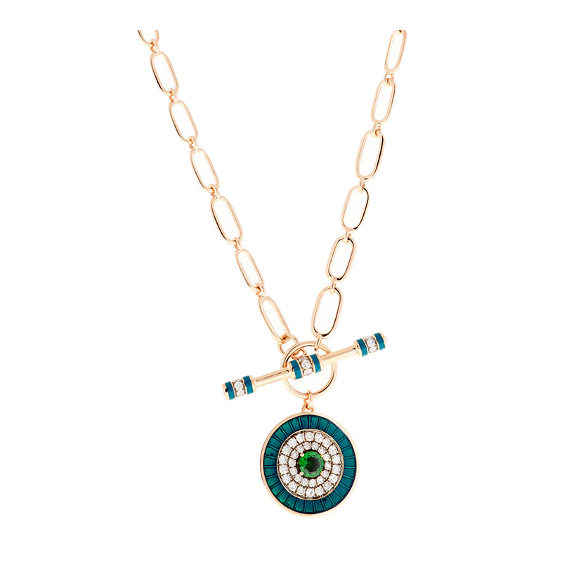 Kastak Necklace Petrol Eye - Tsavorite - Diamonds