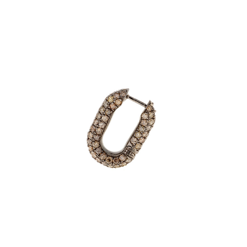 Link Earring - Brown Diamonds