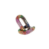 Link Earring - Colored Sapphires - Tsavorites