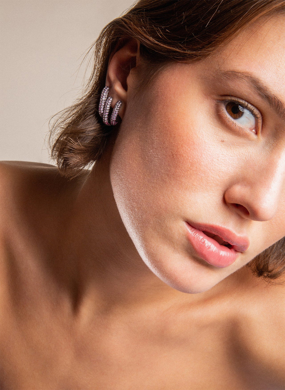 Link Boucle d'oreille - Saphirs Roses