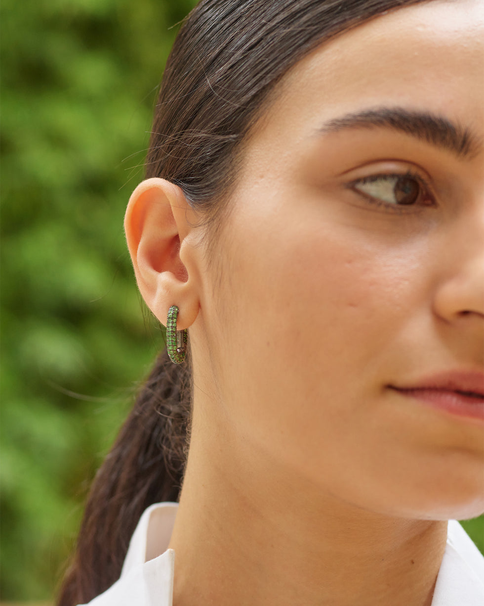 Link Earring - Tsavorites