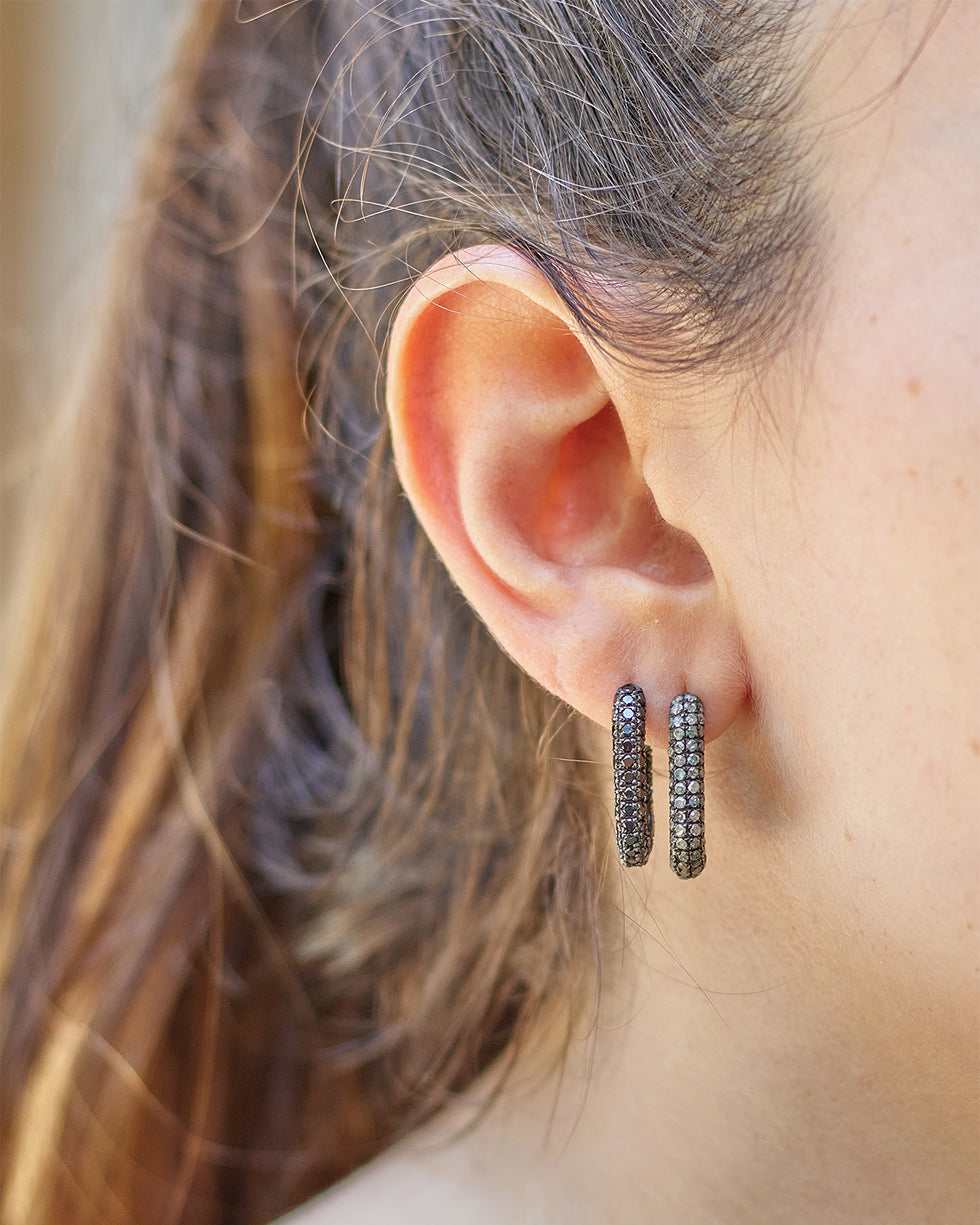 Link Boucle d'oreille - Diamants gris glacés