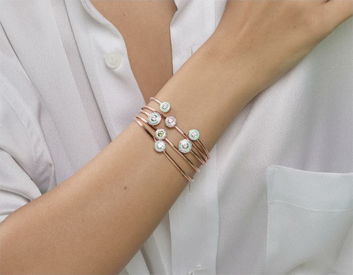 Mina Bracelet Lilas - Tourmaline Rose - Diamants