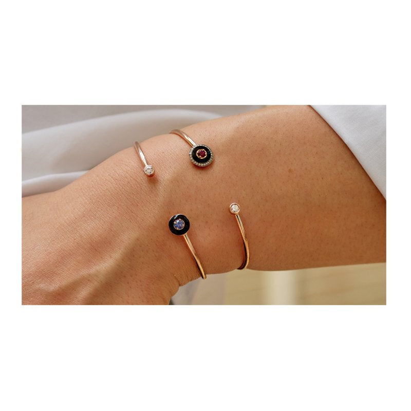 Mina Bracelet noir - Saphir bleu - Diamant