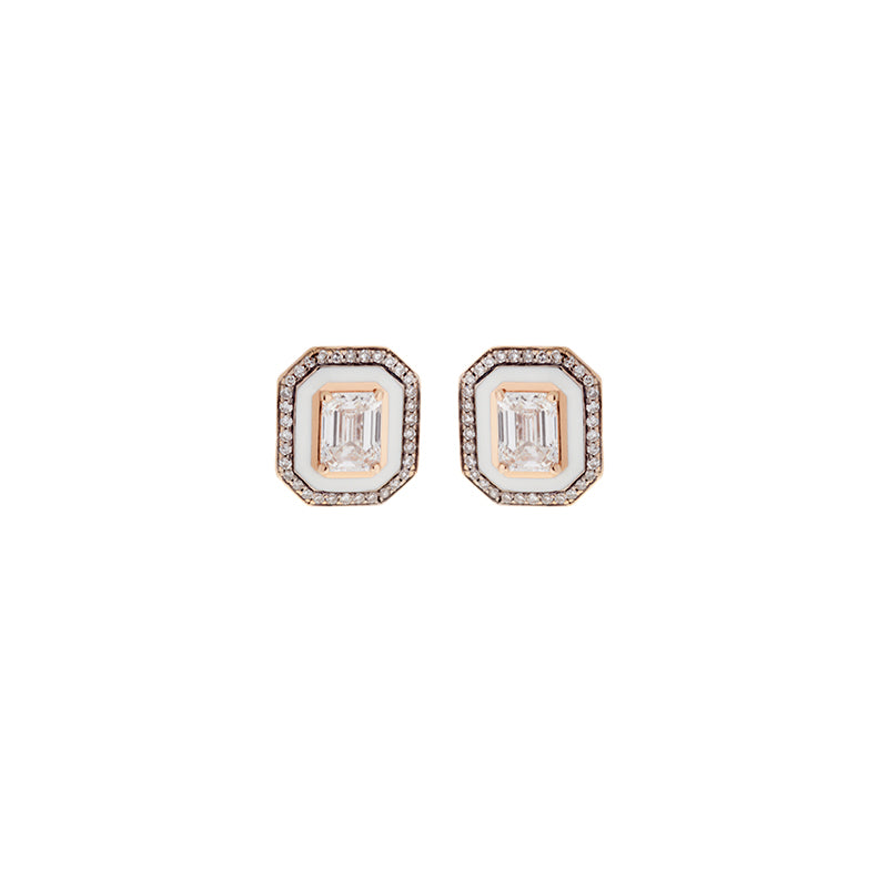 Mina Boucles d'oreilles Ivoire - Diamants