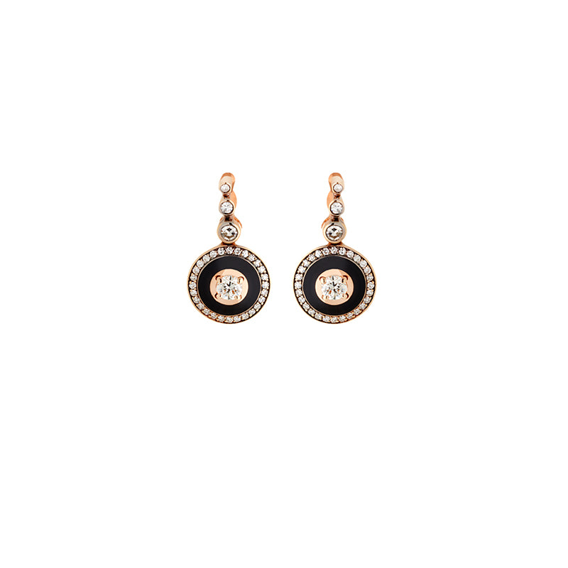 Mina Boucles d'oreilles noires - Diamants