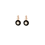 Mina Boucles d'oreilles noires - Diamants