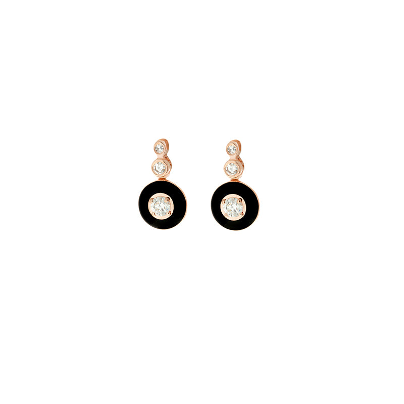 Mina Boucles d'oreilles noires - Diamants