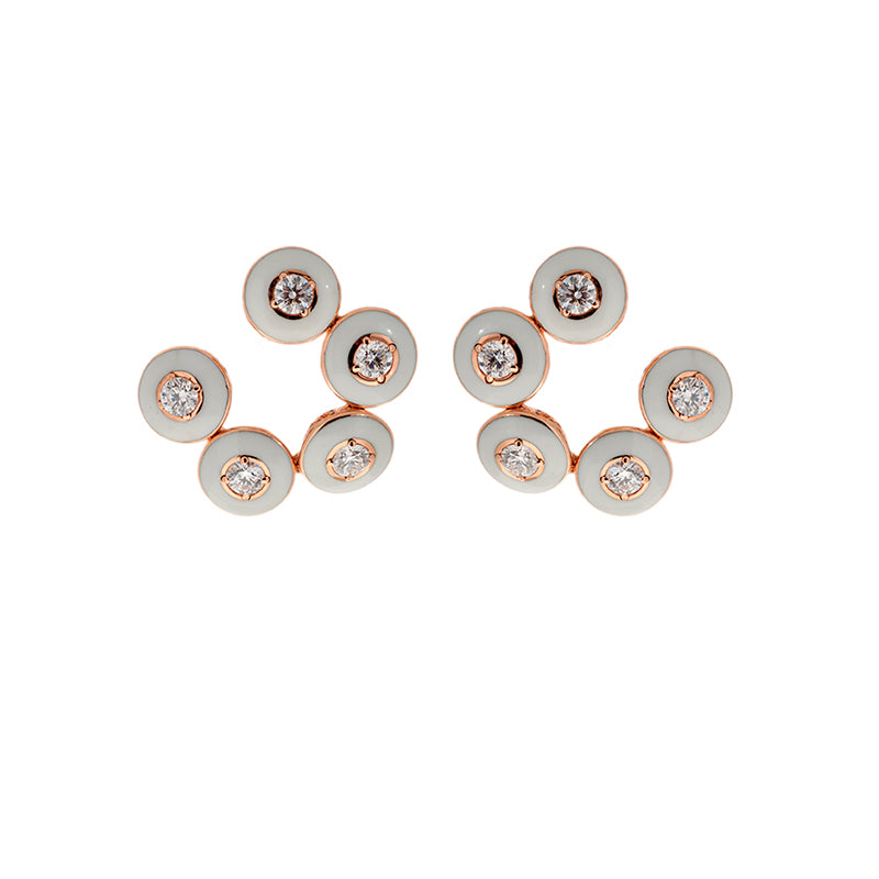 Mina Boucles d'oreilles en ivoire - Diamants