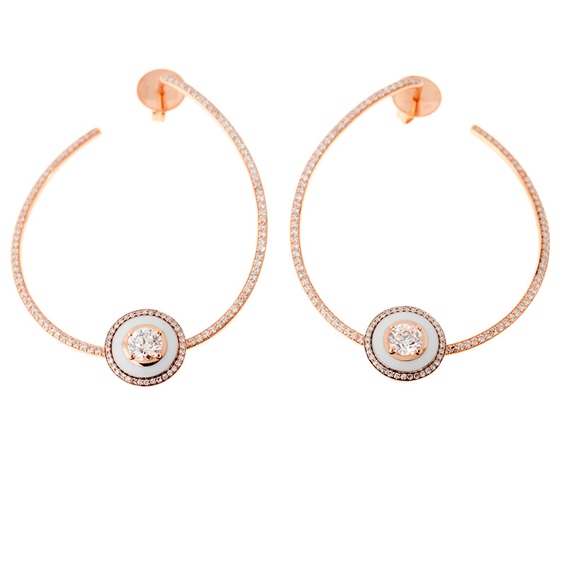 Mina Boucles d'oreilles en ivoire - Diamants