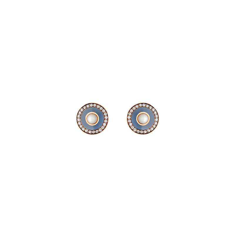 Mina Boucles d'oreilles Gris - Perles - Diamants