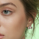 Mina Ivory Earrings - Pink Tourmalines - Diamonds