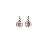 Mina Ivory Earrings - Pink Tourmalines - Diamonds