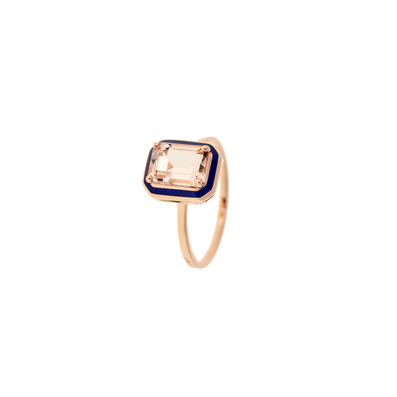 Mina Bague bleu marine - Morganite