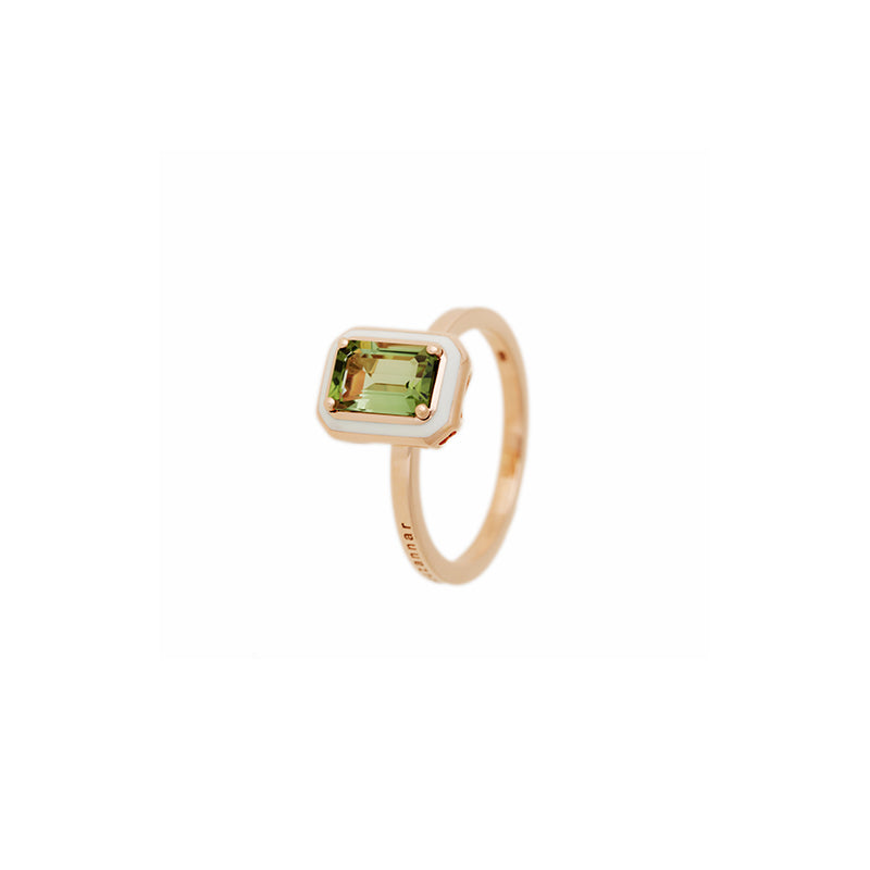 Mina Ivory Ring - Green Tourmaline