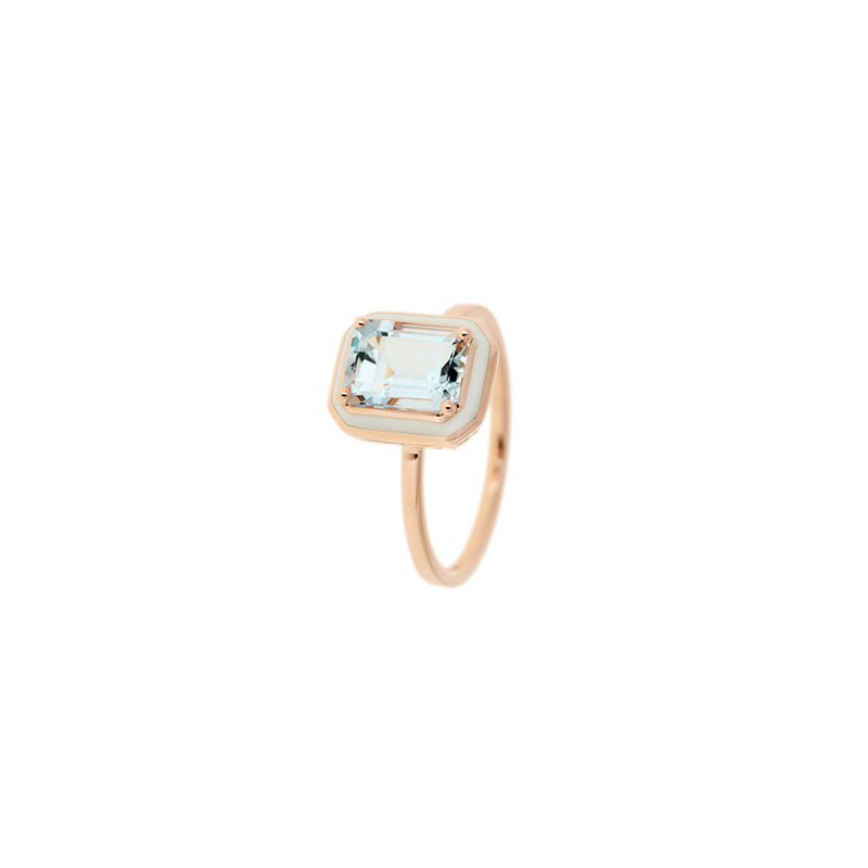 Mina Bague Ivoire - aigue-marine