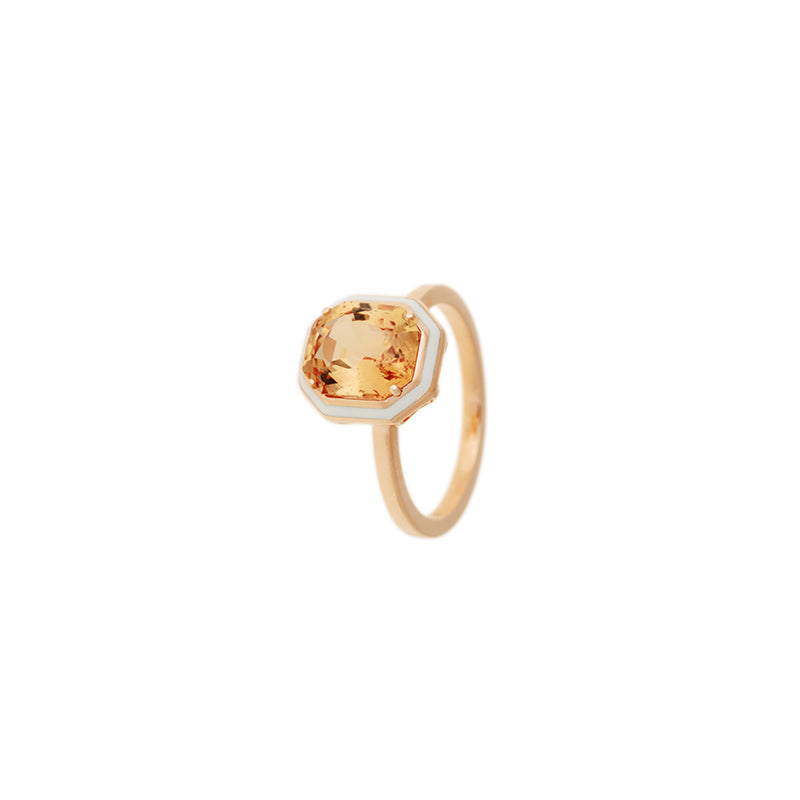Mina Ivory Ring - Yellow Topaz