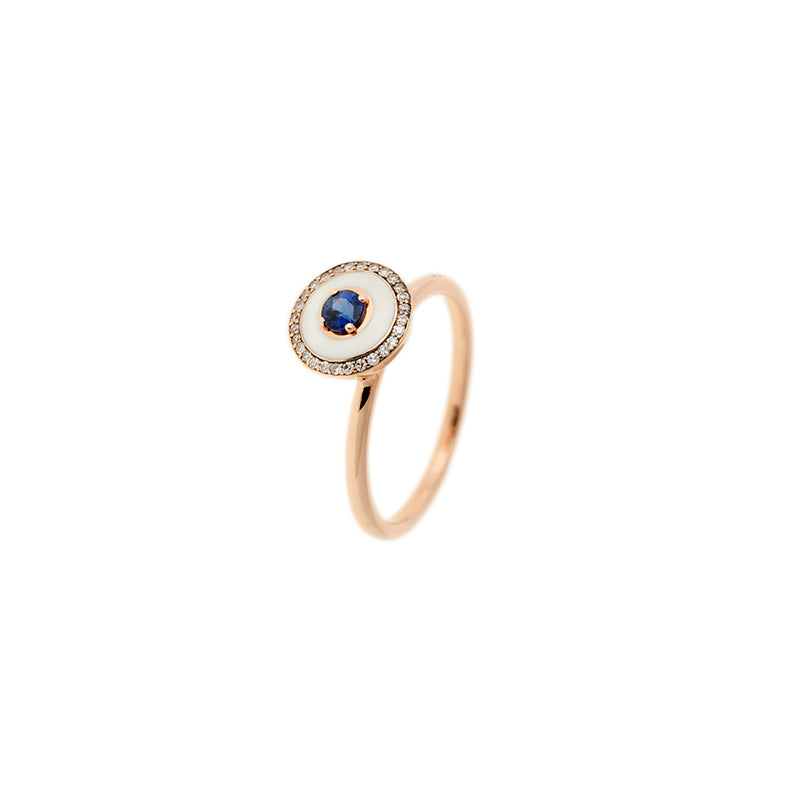 Mina Ivory Ring - Blue Sapphire - Diamonds
