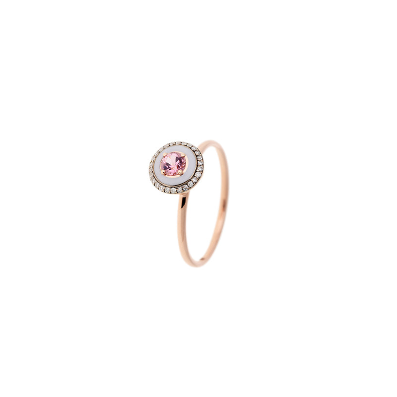 Mina Bague Lilas - Tourmaline rose - Diamants