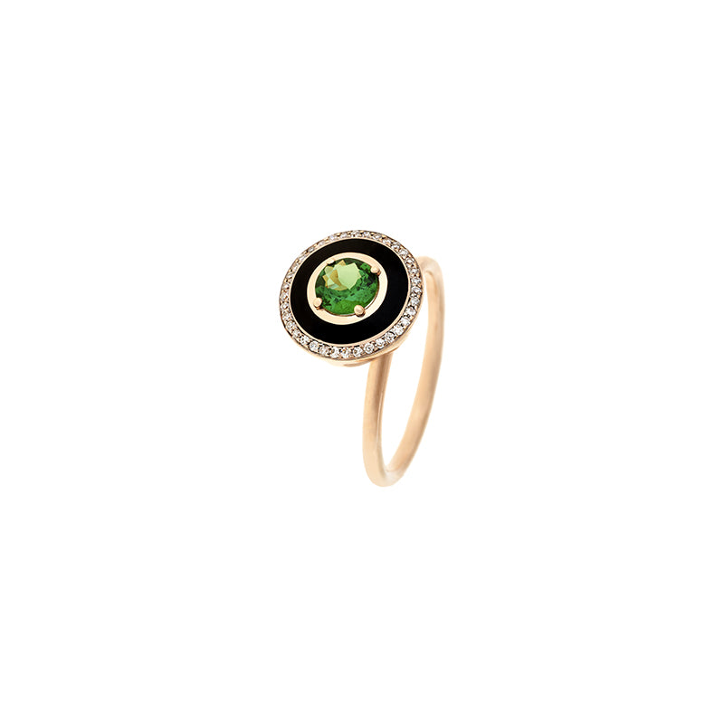 Mina Bague noire - Tsavorite - Diamants
