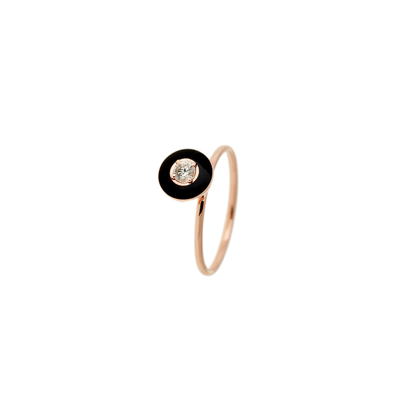 Mina Bague noire - diamant