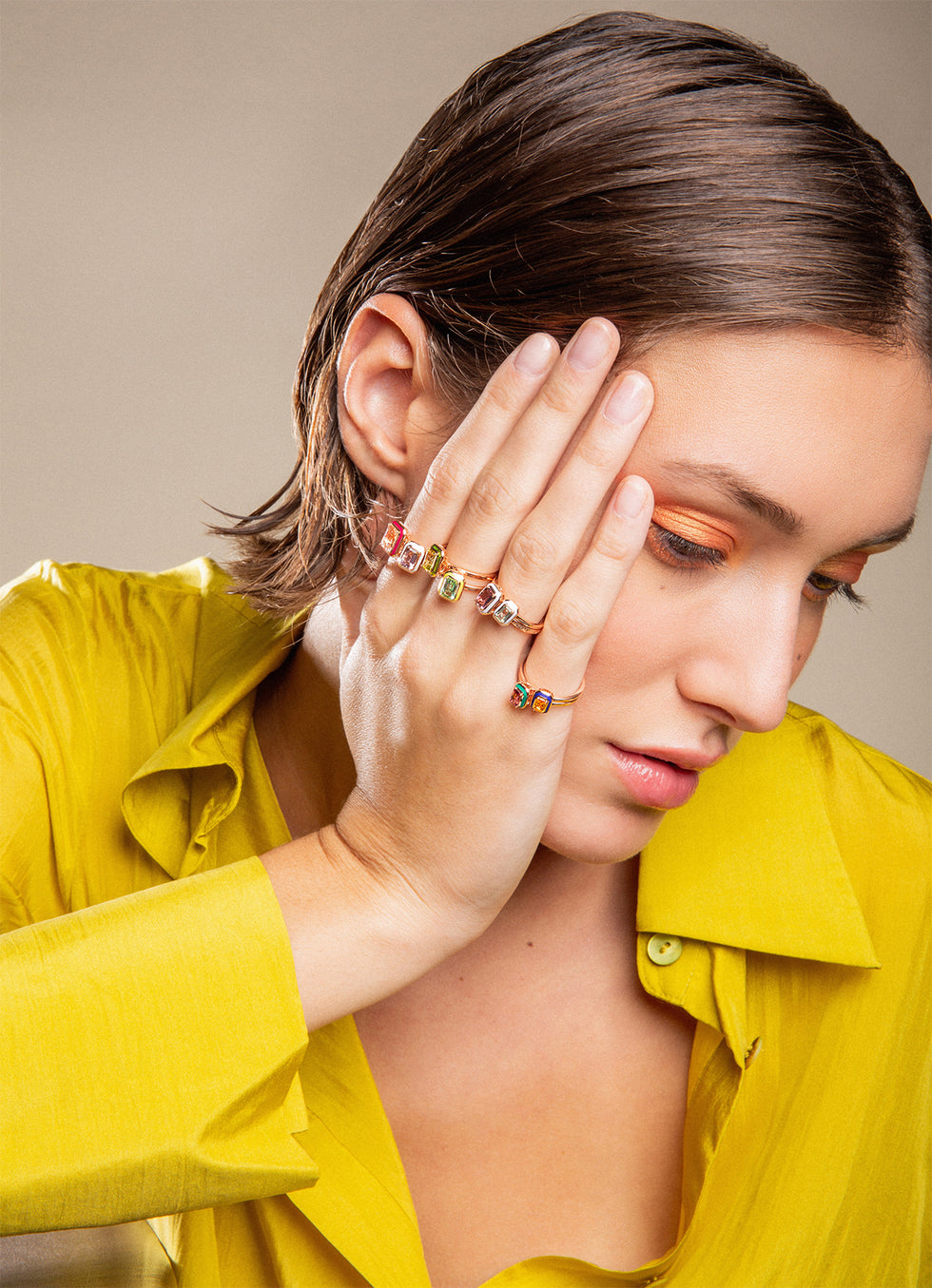 Mina Light Blue Ring - Pink Sapphire