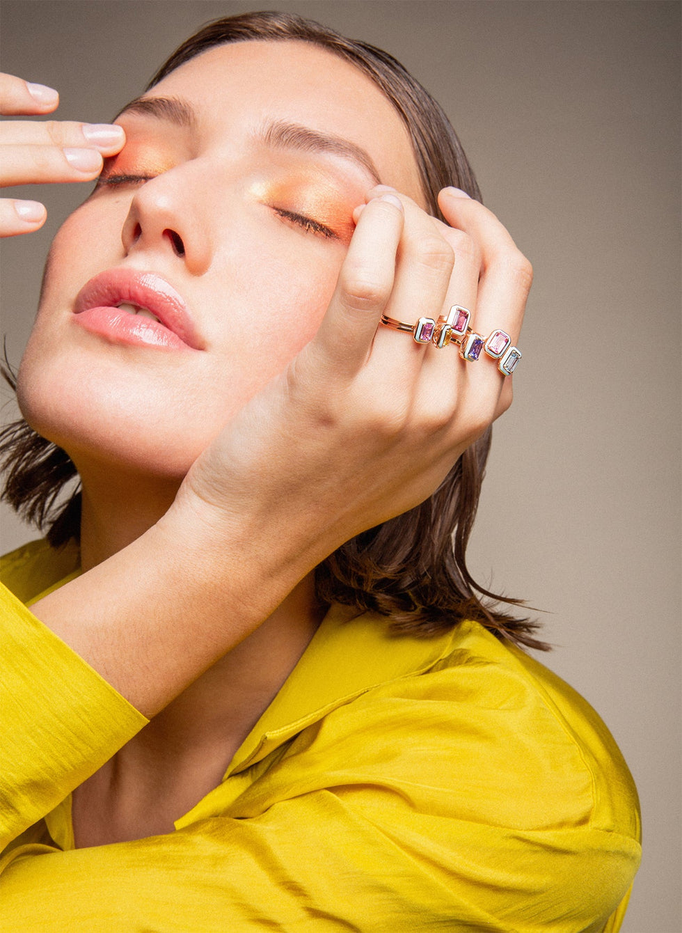 Mina Light Blue Ring - Pink Sapphire