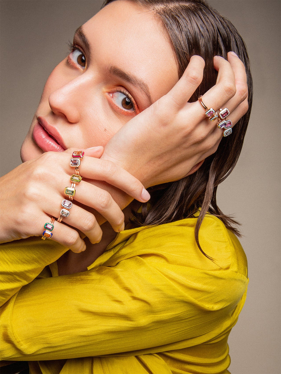 Mina Light Blue Ring - Pink Sapphire