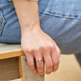 Mina Bague bleu marine - Morganite