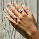 Mina Ivory Ring - Blue Sapphire