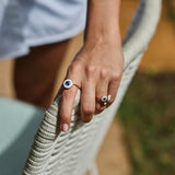 Mina Ivory Ring - Blue Sapphire
