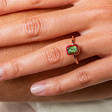 Mina Bague Framboise - Tourmaline Vert
