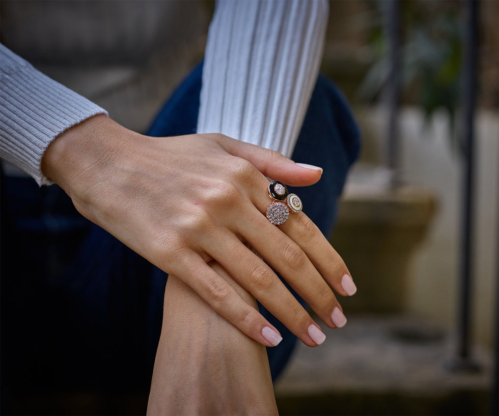 Mina Bague noire - diamant