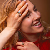 Mina Bague Orange - Tourmaline verte - Diamants