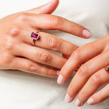 Mina Bague Framboise - Tourmaline Vert