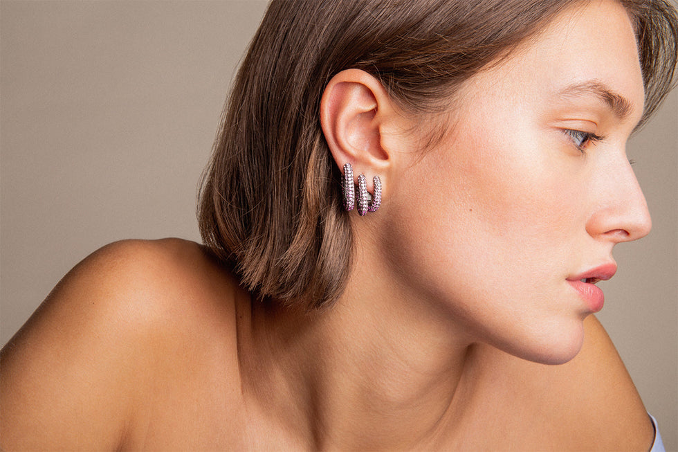 Link Boucle d'oreille - Saphirs Roses