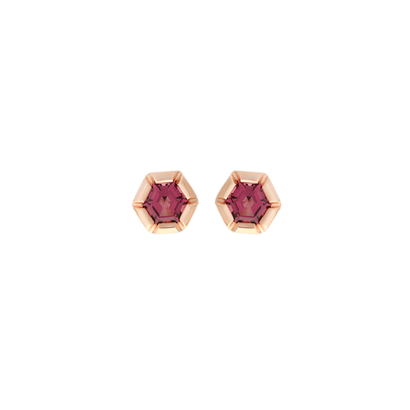 Rose de France Earrings - Rhodolites