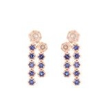 Rose de France Earrings - Diamonds - Tanzanites