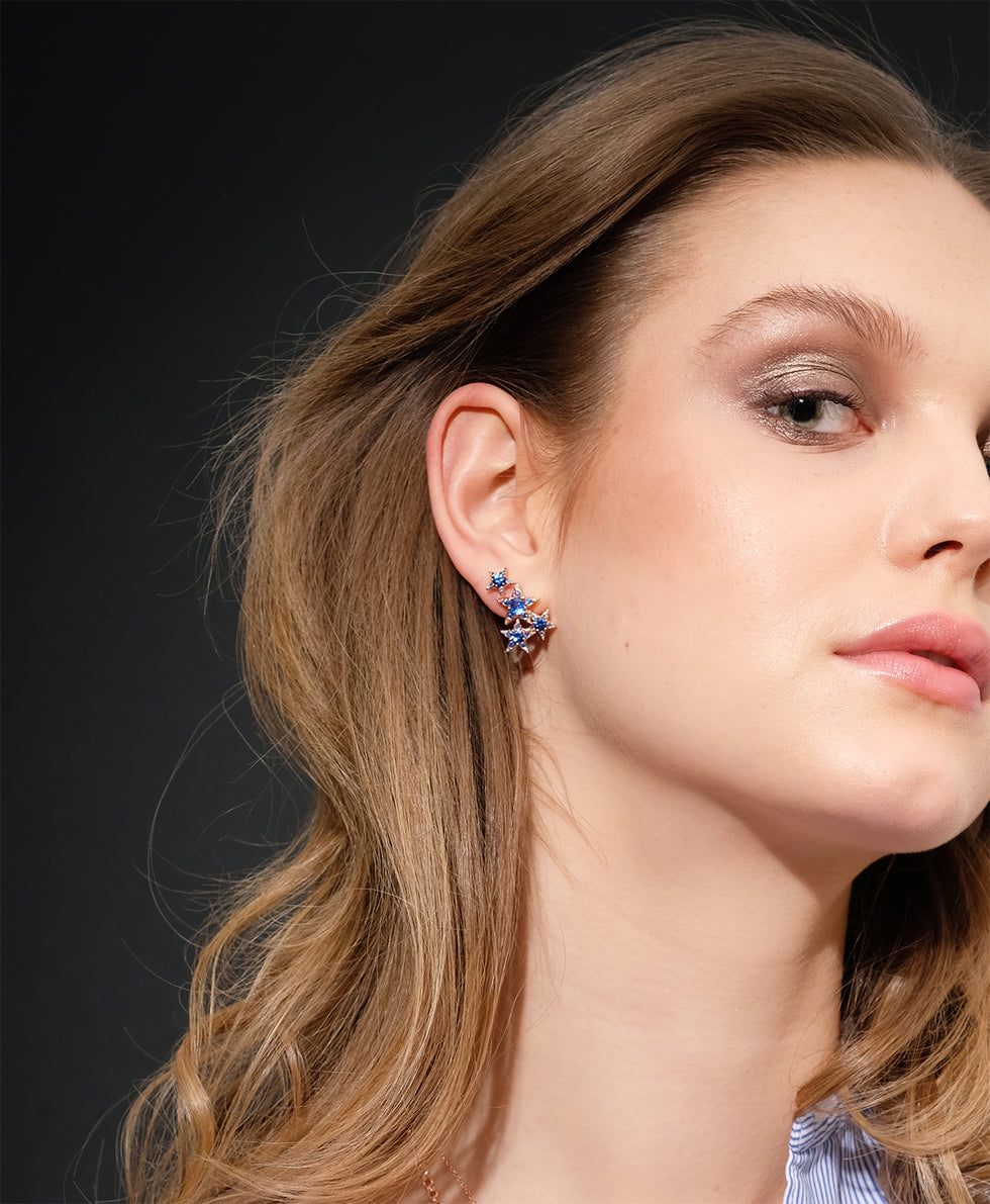Istanbul Earring - Blue Sapphires