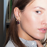 Mina Boucles d'oreilles noires - Rhodolites - Diamants