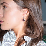Mina Boucles d'oreilles noires - Rhodolites - Diamants