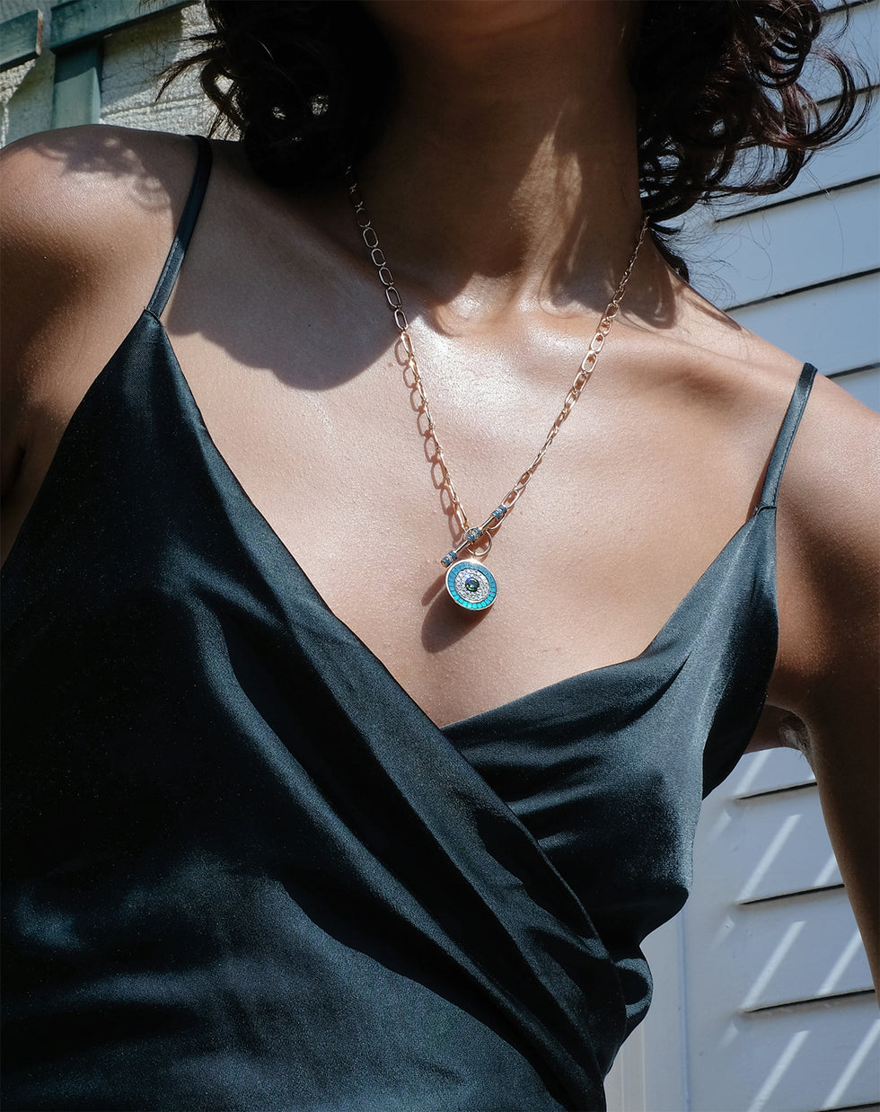 Kastak Collier Oeil Pétrole - Tsavorite - Diamants