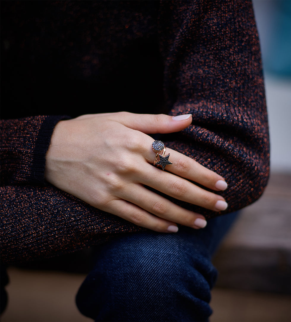 Istanbul Bague - diamants noirs