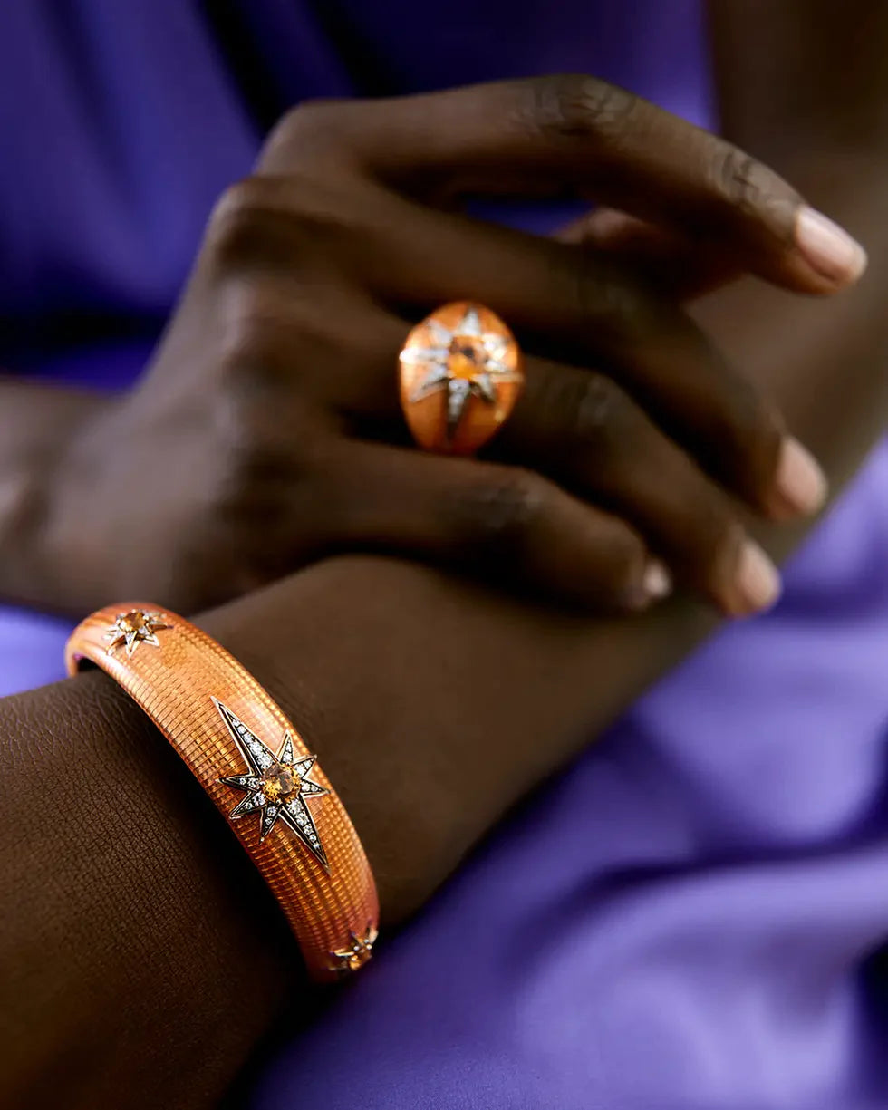 Aïda Bracelet Orange - Spessartines - Diamants