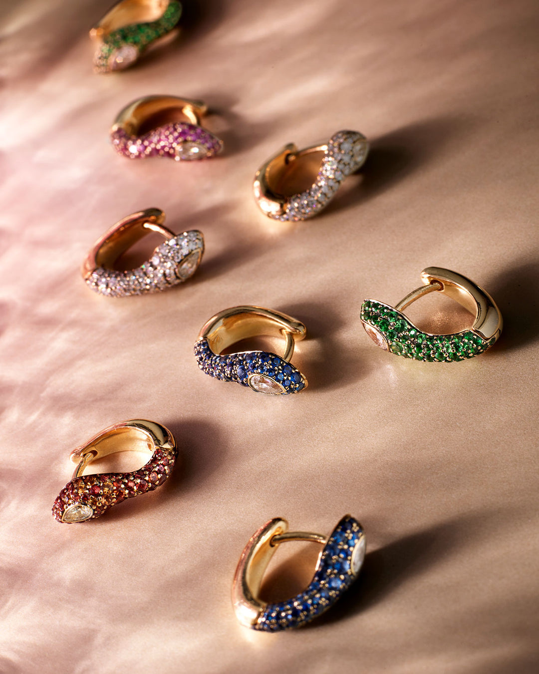 Basilik Earring - Tsavorites - Diamonds